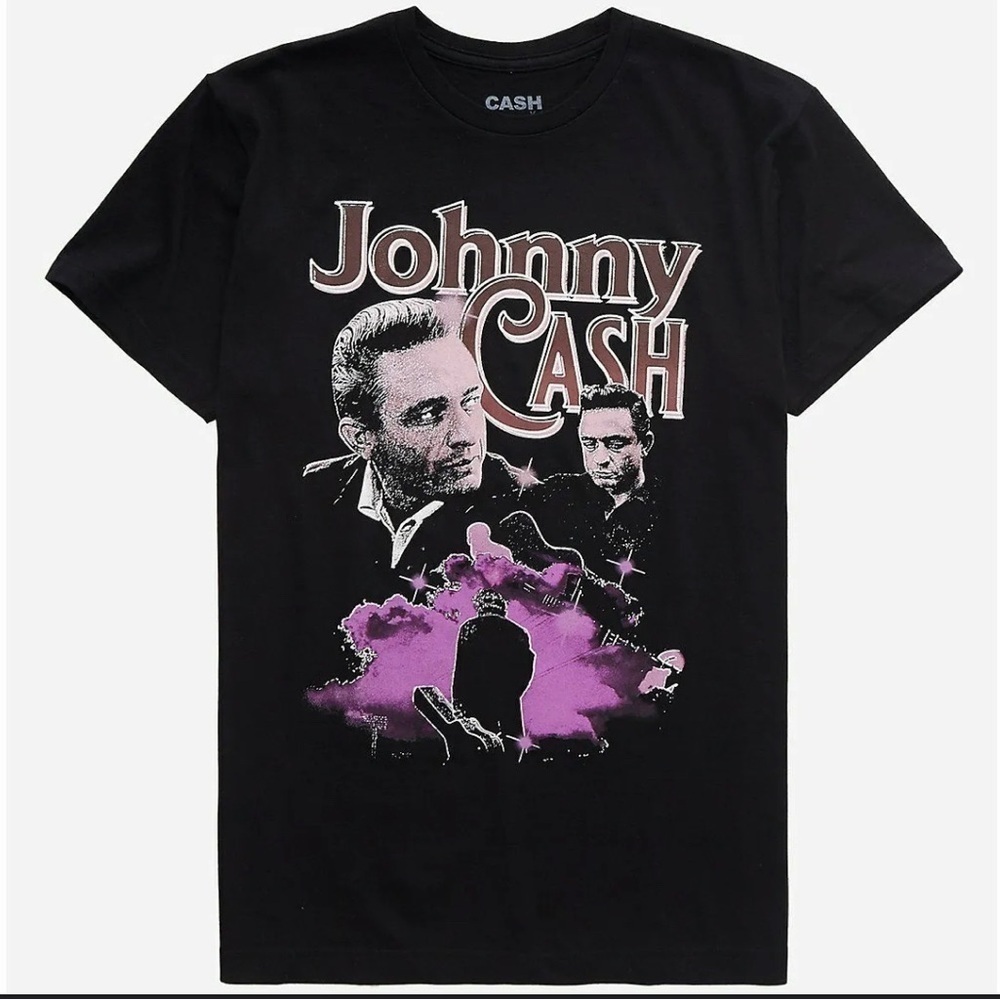 Johnny Cash The Man in Black Portrait T-Shirt Small S